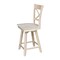 International Concepts Charlotte Counter Height Stool, 24" Seat Height, Swivel, Unfinished S-312SW - alternate 2
